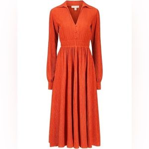Michael Kors Plisse A-Line Midi-Dress
